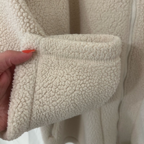 Women's Plus Sized West Bend Full Zip Sherpa Fleece Jacket - Chalk White - Picture 4 of 11